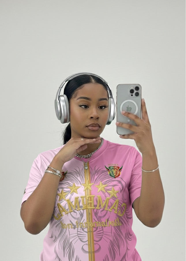 🦁 Maillot Vintage Cameroun – Rose Love Exclusive